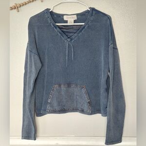 Cocoon Bay Cotton Knit Denim Like Pullover Sweater Size XL